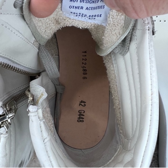 Golden Goose Mid Top Slide White Ice Mixed Leather Suede Sneakers - Picture 11 of 16